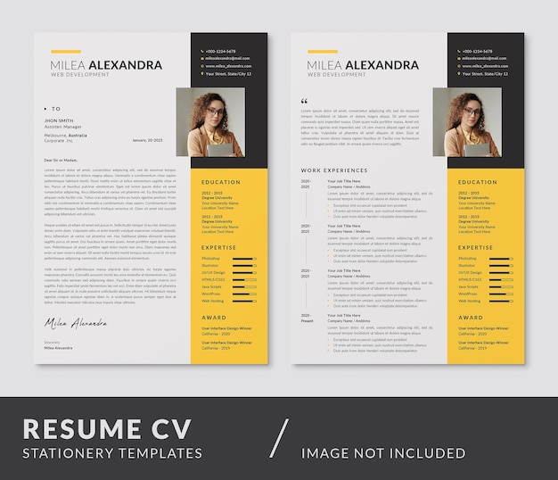 PSD Резюме cv и сопроводительное письмо curriculum vitae