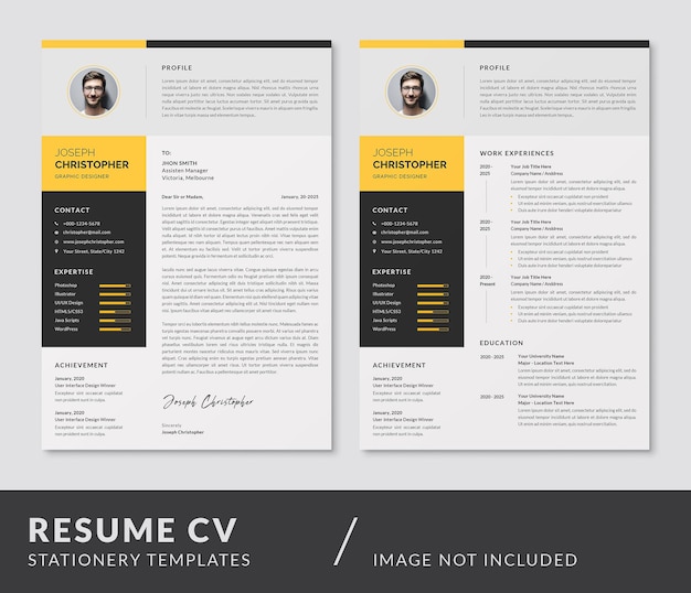 Resume cv and cover letter curriculum vitae