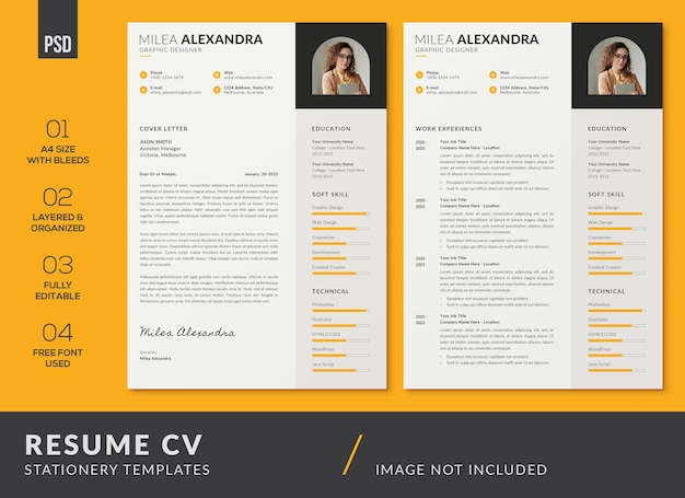 resume cv and cover letter templates