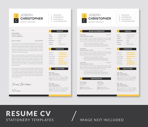 Resume CV Design PSD Templates