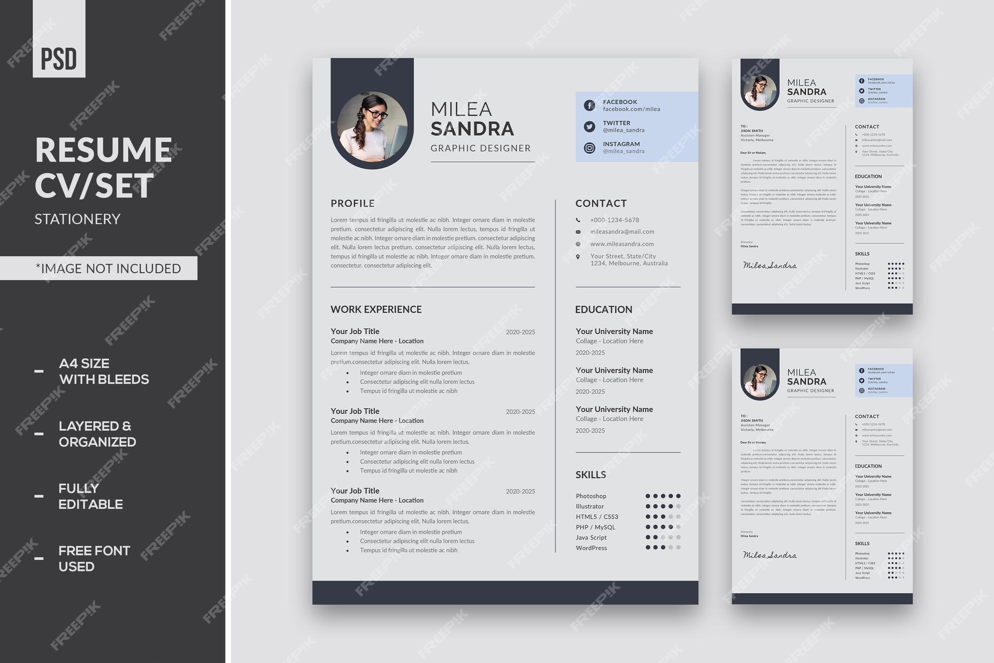 Resume Curriculum PSD, 1,000+ High Quality Free PSD Templates for Download