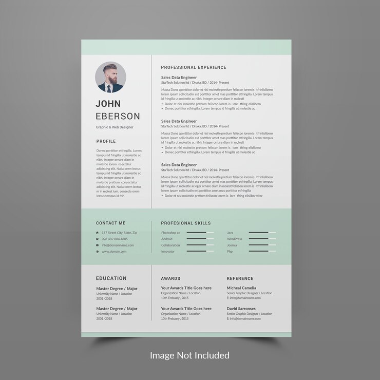 Резюме или CV шаблон редактируемый