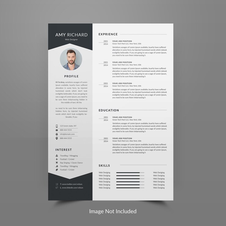 Резюме или CV шаблон редактируемый