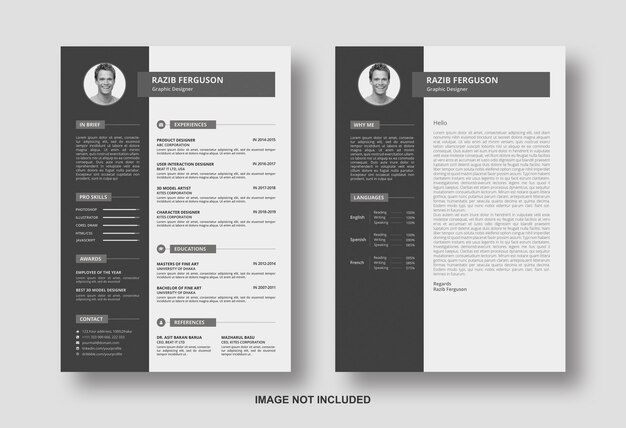 Resume cv with cover letter design template