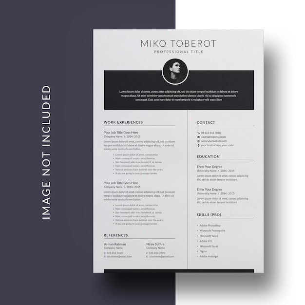 PSD resume design and modern resume