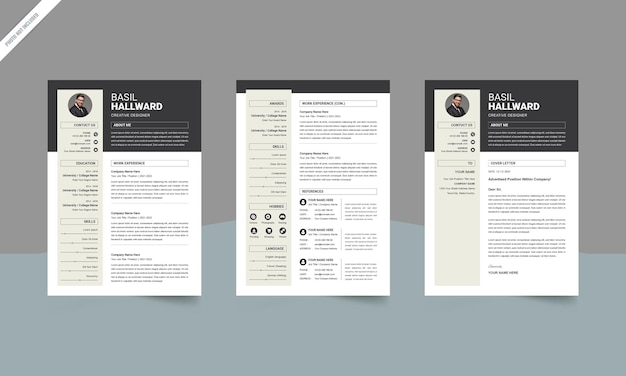 PSD resume template cv template