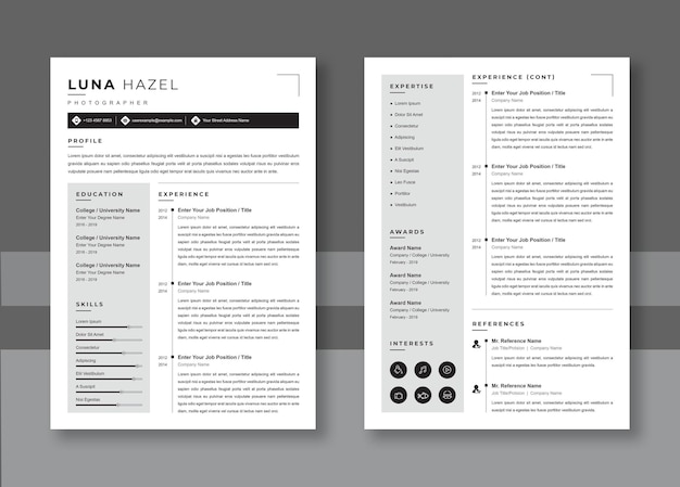 PSD resume template