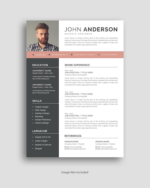 PSD resume template