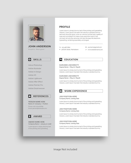 PSD resume template