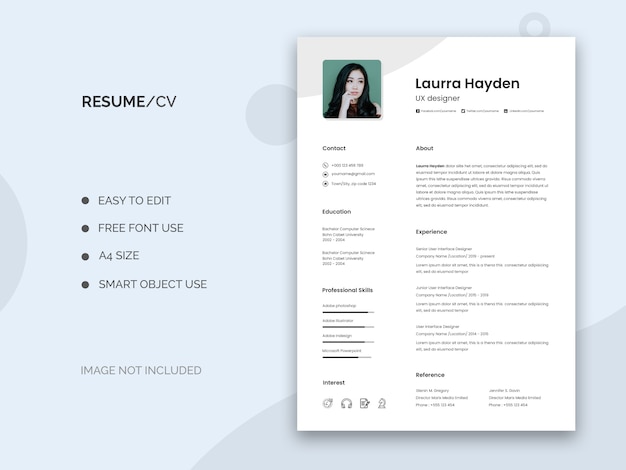 PSD resume template