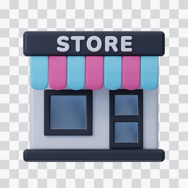 PSD retail store building 3d icon