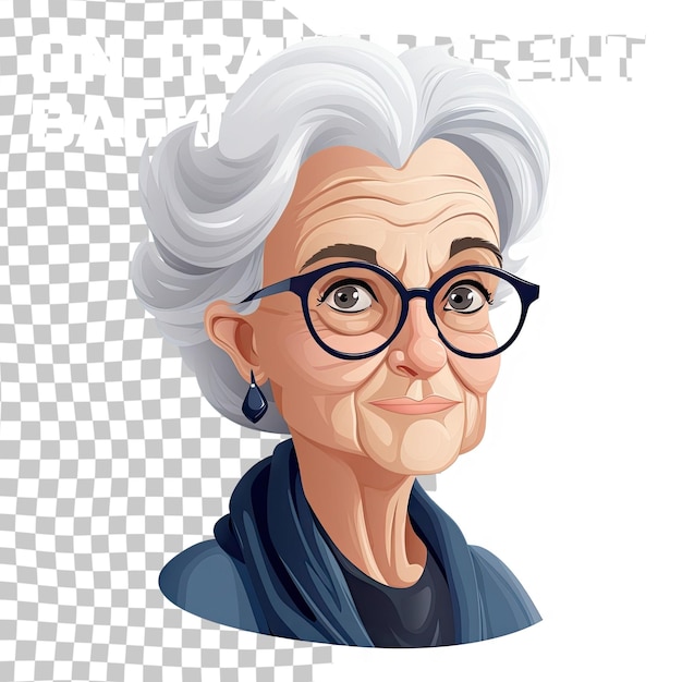PSD retired woman icon cartoon of retired woman vector icon for web design isolated on transparent back