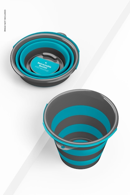 Retractable Bucket Mockup, Perspective View