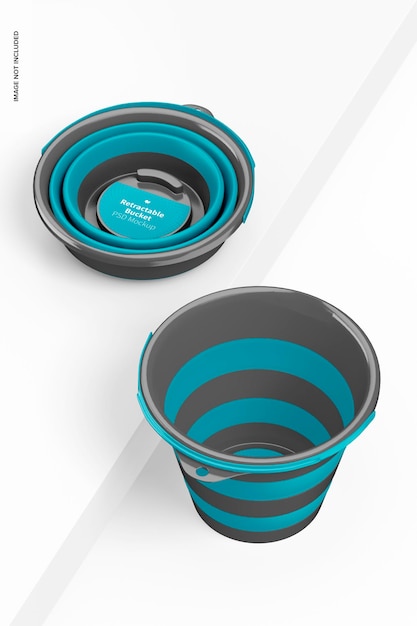 Retractable bucket mockup, perspective view