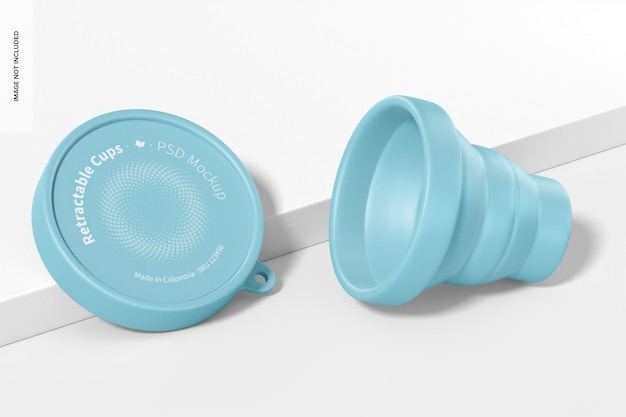 Retractable cup mockup, opened