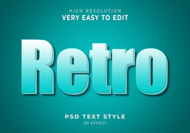 PSD retro 3d modern teksteffect