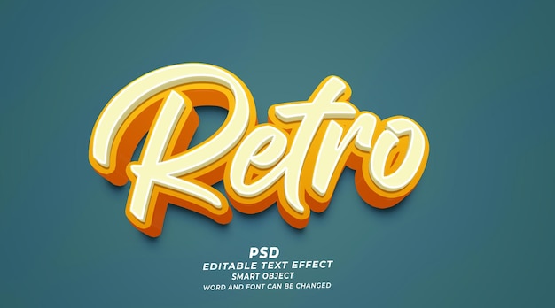 Retro 3d muokattava Photoshop-tekstiefektityyli