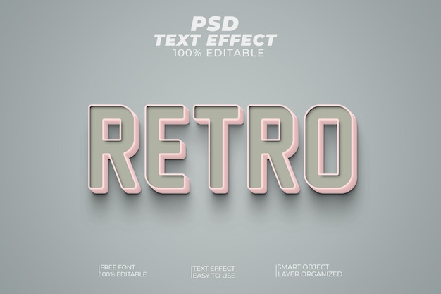 Retro 3d style effect psd