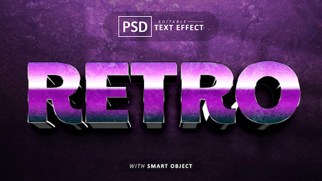 Retro 3d text effect editable