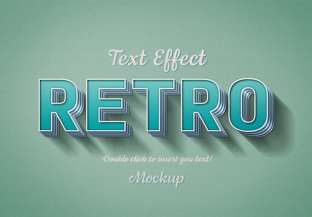 retro 3d text effect mockup