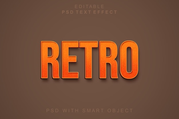Retro 3d text style effect in with editable alphabet