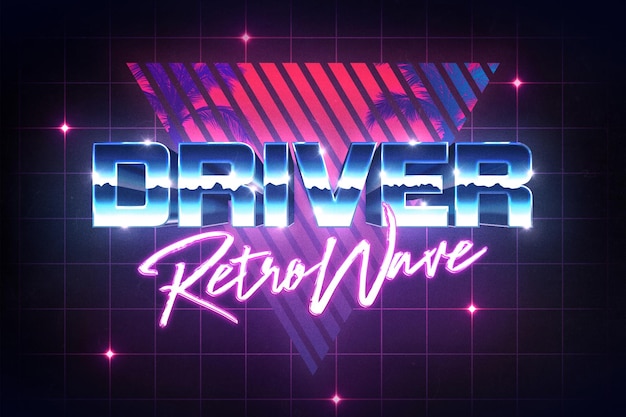 PSD retro 80s text effeft