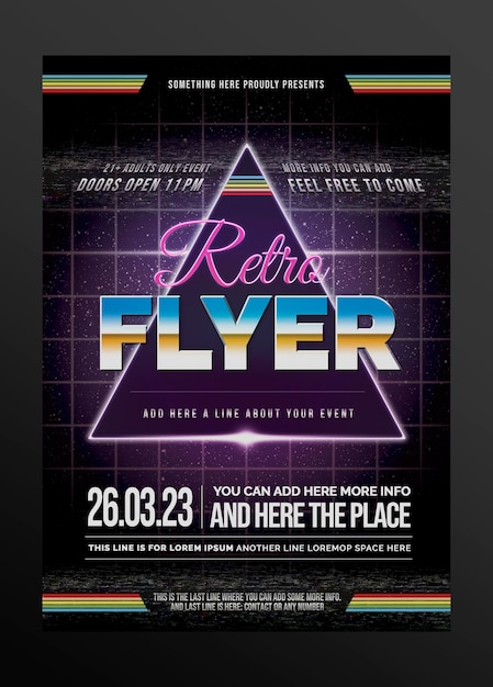 Retro A4 Flyer or Poster Template