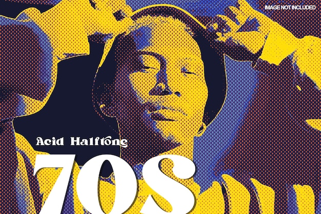 retro acid halftone photo effect