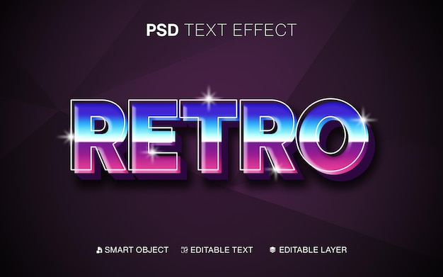 PSD retro arcade bewerkbaar teksteffect