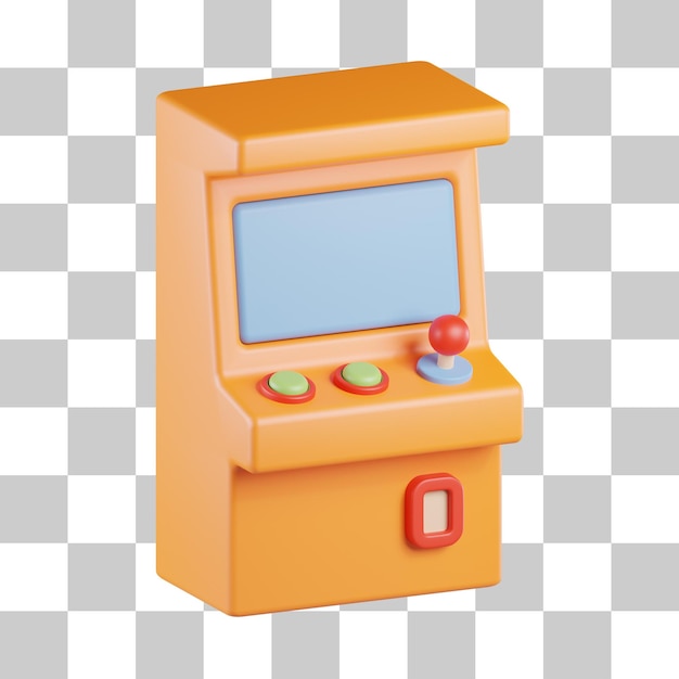 PSD retro arcade game 3d icon