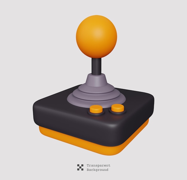 Retro arcade game joystick controller isolated. Gaming and streaming icon set. Cute minimal style 3d