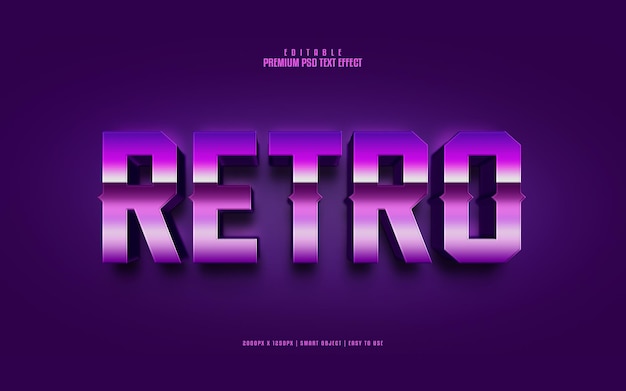 Retro bewerkbaar premium psd-teksteffect