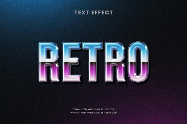 Retro bewerkbare teksteffect futuristische typografie