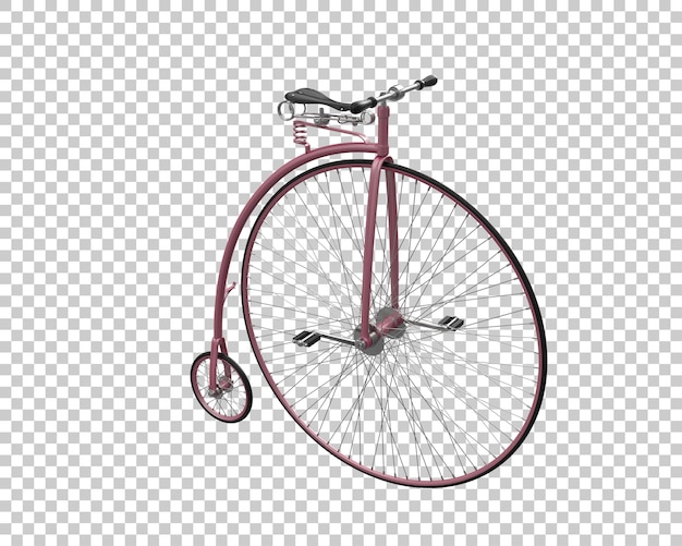 PSD bicicletta retrò isolata su sfondo trasparente illustrazione di rendering 3d