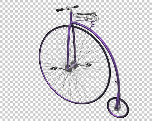 Bicicletta retrò isolata su sfondo trasparente illustrazione di rendering 3d