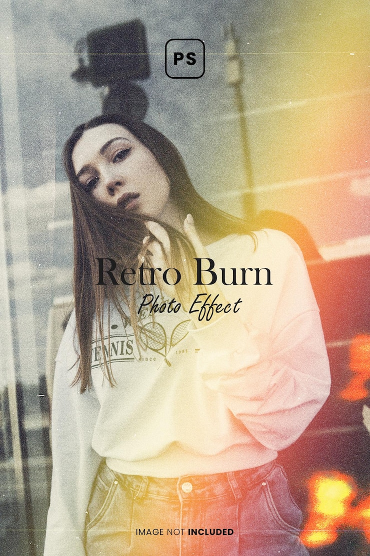 PSD retro burn photo effect psd