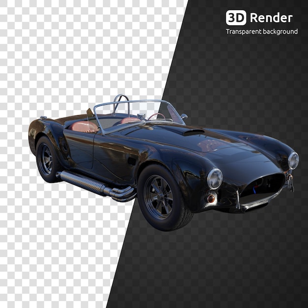 PSD retro car cabriolet 3d render isolated