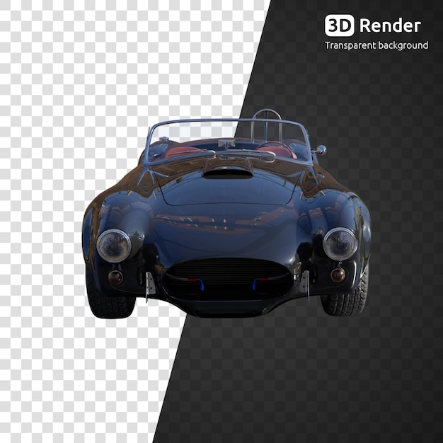 PSD retro car cabriolet 3d render isolated