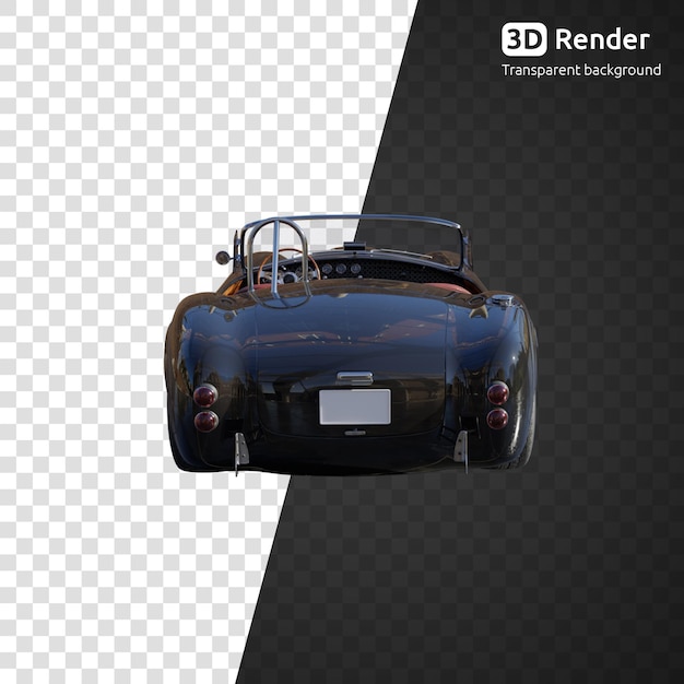 Retro car cabriolet 3d render isolated