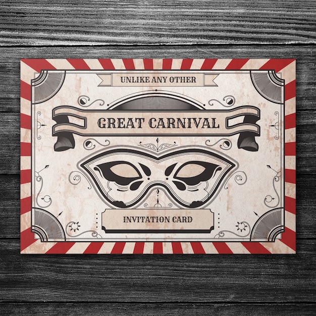 PSD mockup di copertina di carnevale retrò