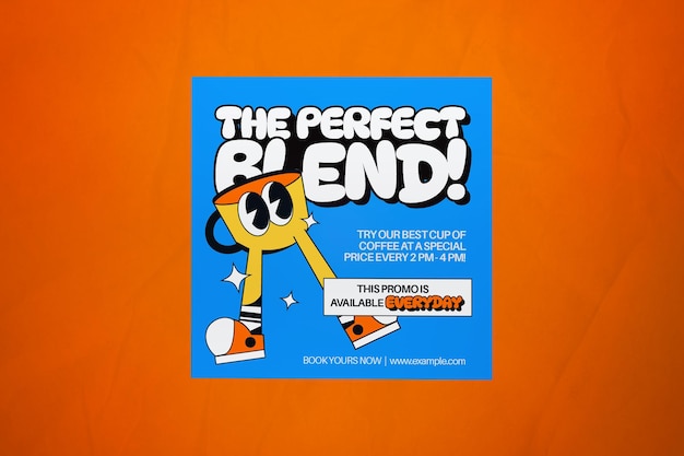 Retro Cartoon Coffee Shop Instagram Post