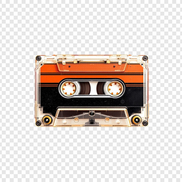 PSD retro cassette tape vintage music 80s nostalgia analog audio