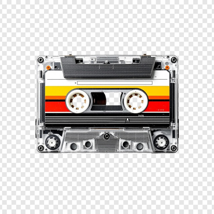 PSD retro cassette tape vintage music 80s nostalgia analog audio