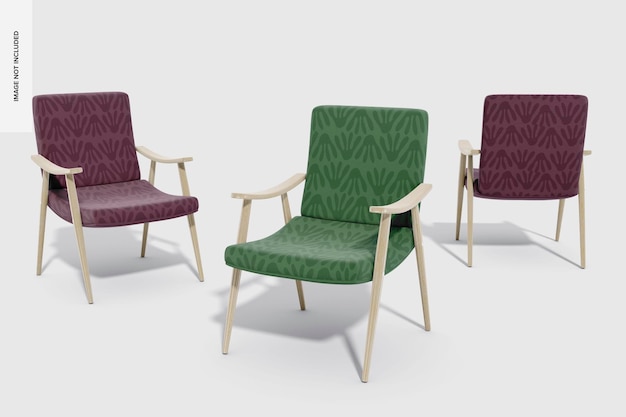 PSD retro chair set mockup