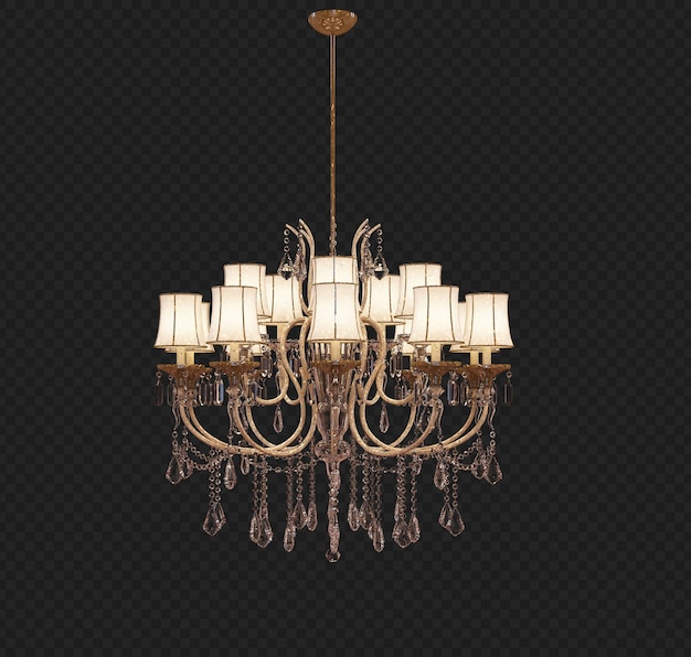 Retro chandelier isolated on black background