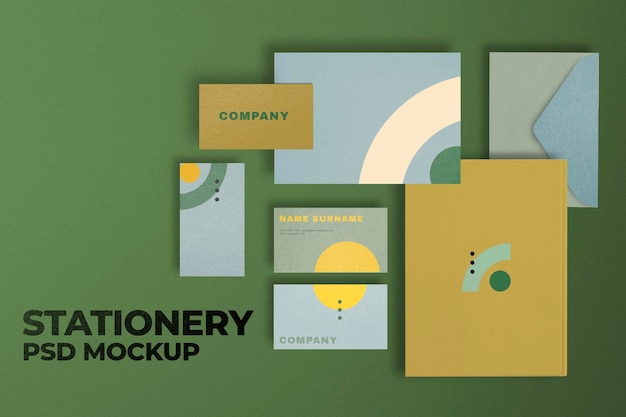 PSD retro corporate identity mockup psd branding stationery set