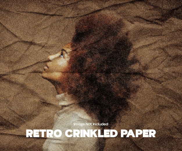 PSD retro crinkled paper photo effect