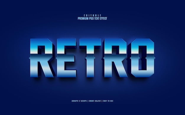 Retro editable premium psd text effect