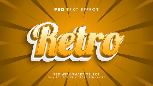 Retro editable text effect vintage and classic text style