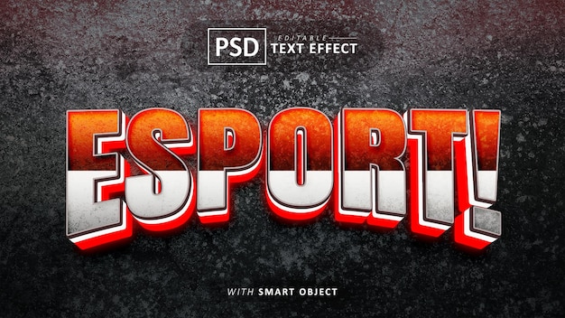 retro esport 3d text effect